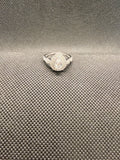 JTV 1.53CTW Pear Lab White Sapphire Rhodium Sterling Silver Halo Ring Sz 8