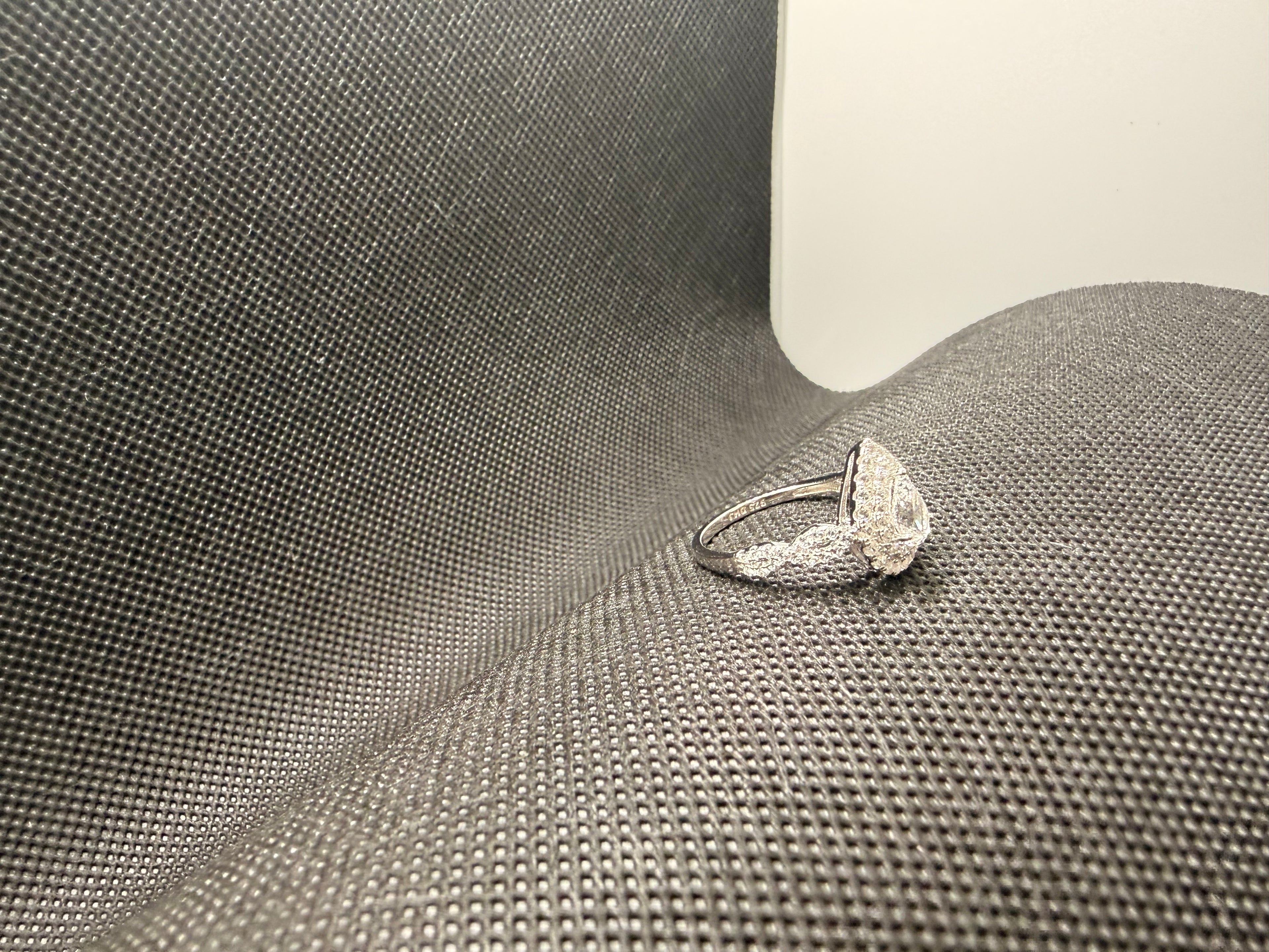 JTV 1.53CTW Pear Lab White Sapphire Rhodium Sterling Silver Halo Ring Sz 8