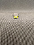 JTV Manchurian Peridot 3-Stone Ring 1.26ctw Rhodium Over Sterling Silver Size 8