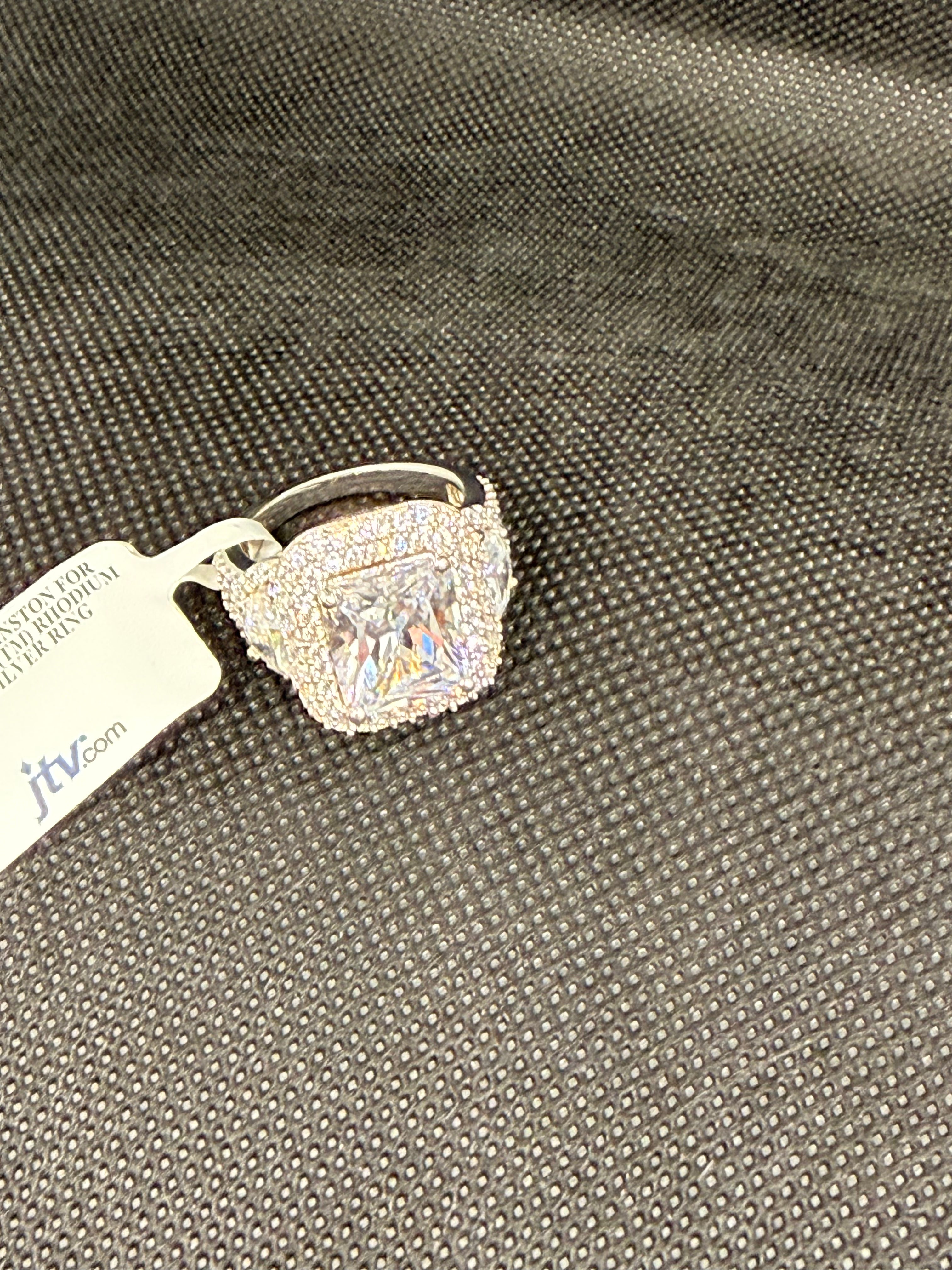 Charles Winston Bella Luce Radiant CZ Double Halo Ring | 925 Silver | Size 8 | NWT
