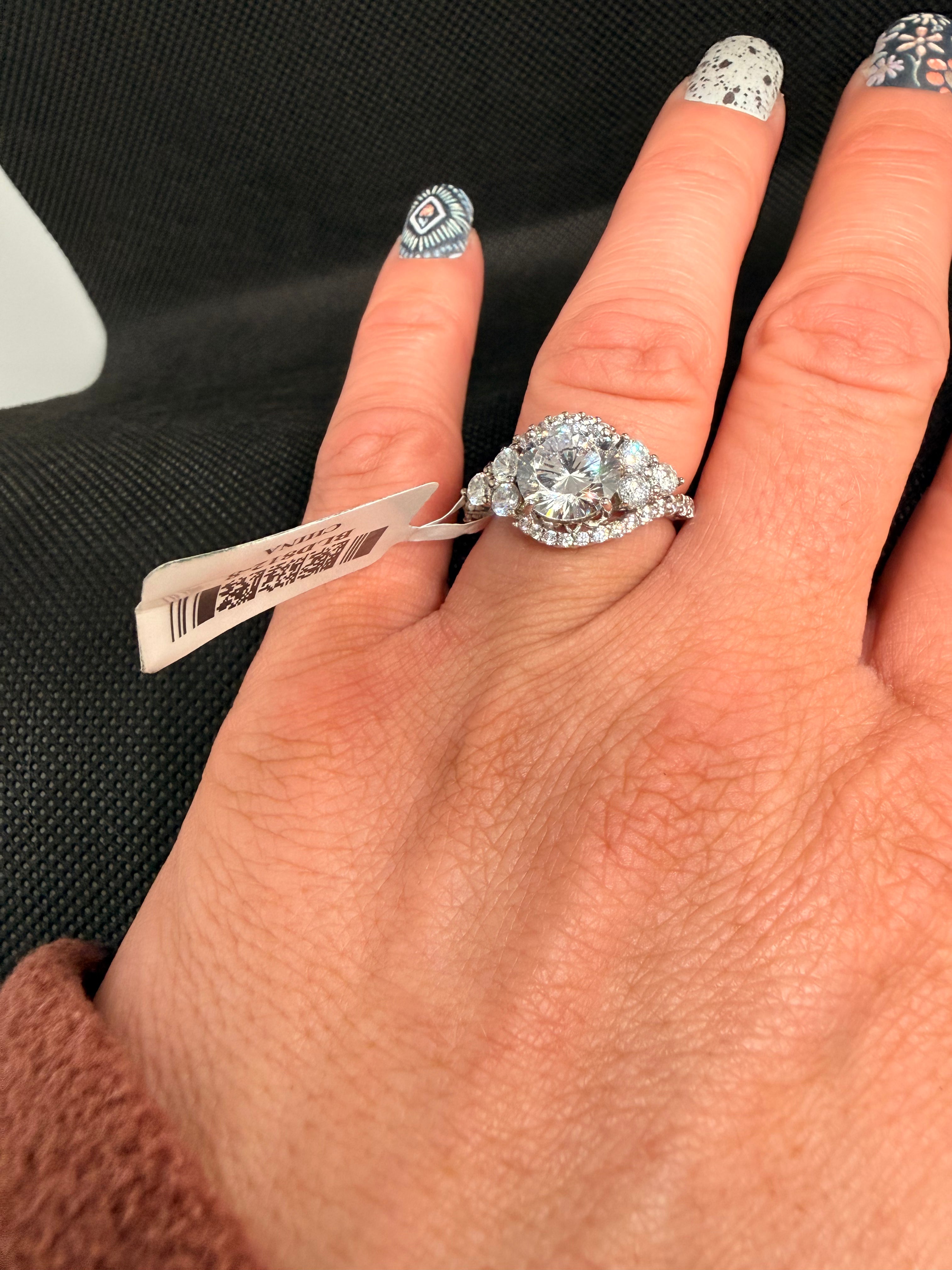 Bella Luce Dillenium CZ Halo Ring | Twisted Pave Shank | 925 Silver | Size 8 | NWT