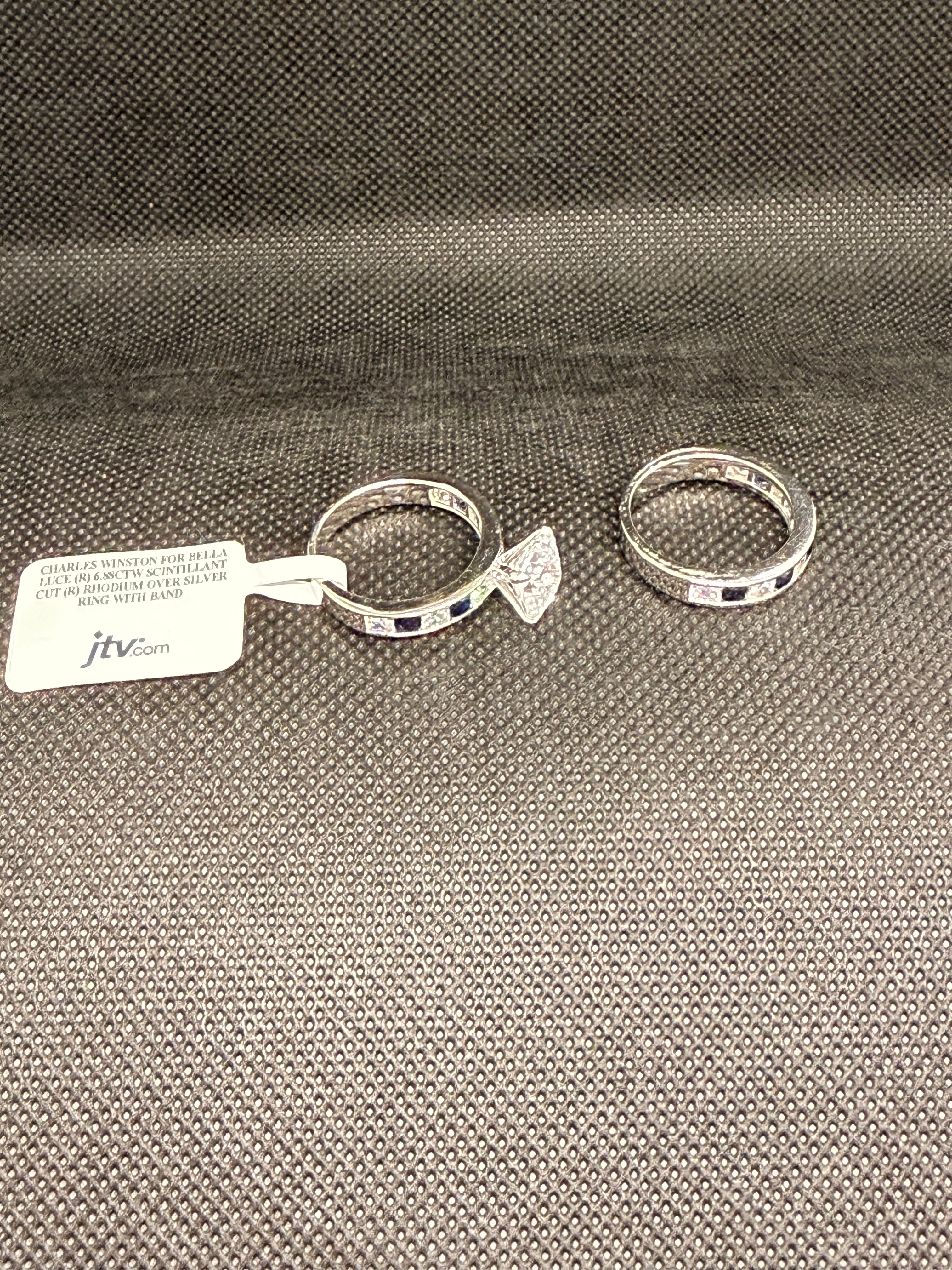 Charles Winston Bella Luce 6.38 CTW Scintillant CZ Bridal Ring Set | 925 Silver | Size 8 | NWT