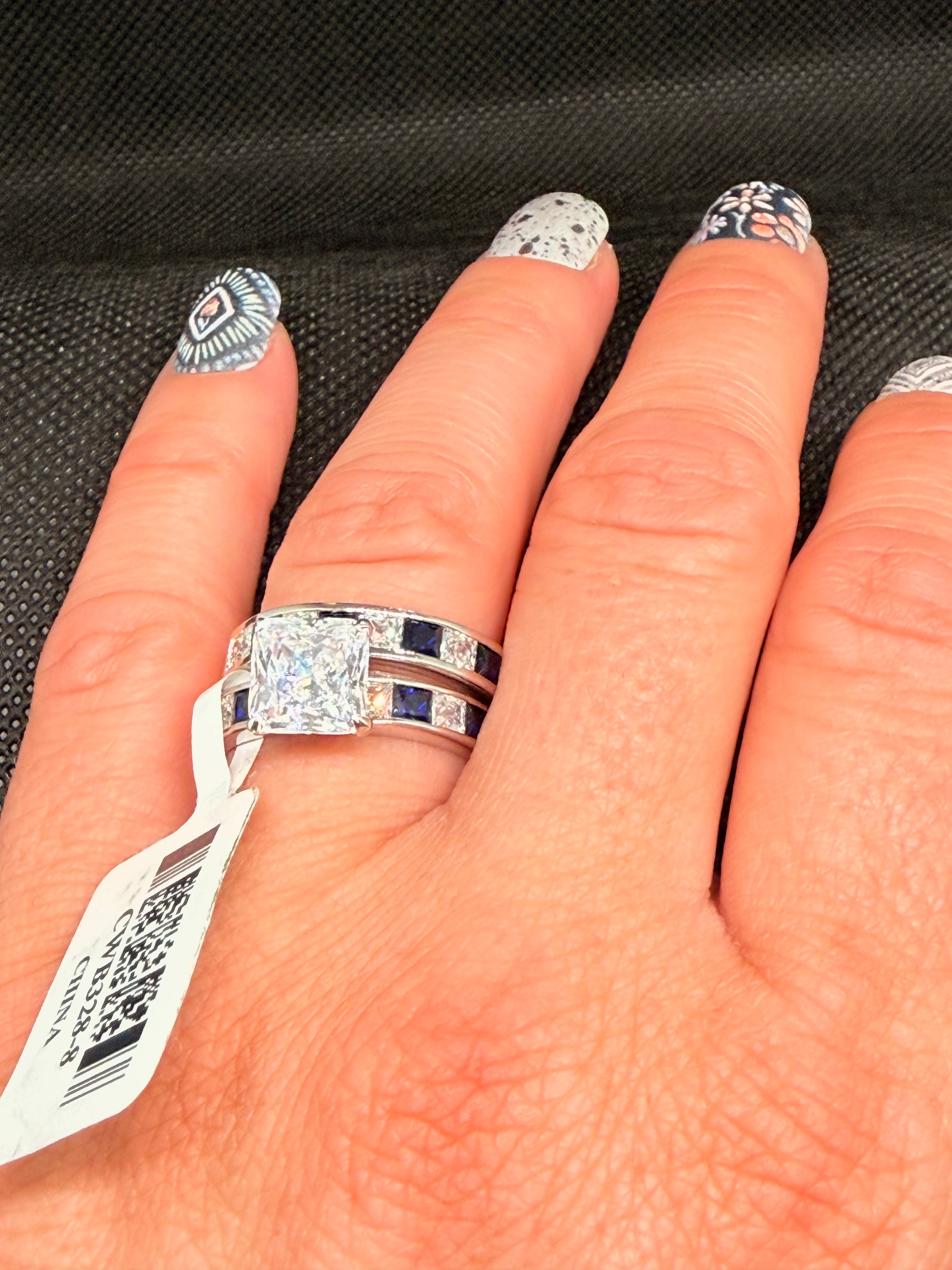 Charles Winston Bella Luce 6.38 CTW Scintillant CZ Bridal Ring Set | 925 Silver | Size 8 | NWT