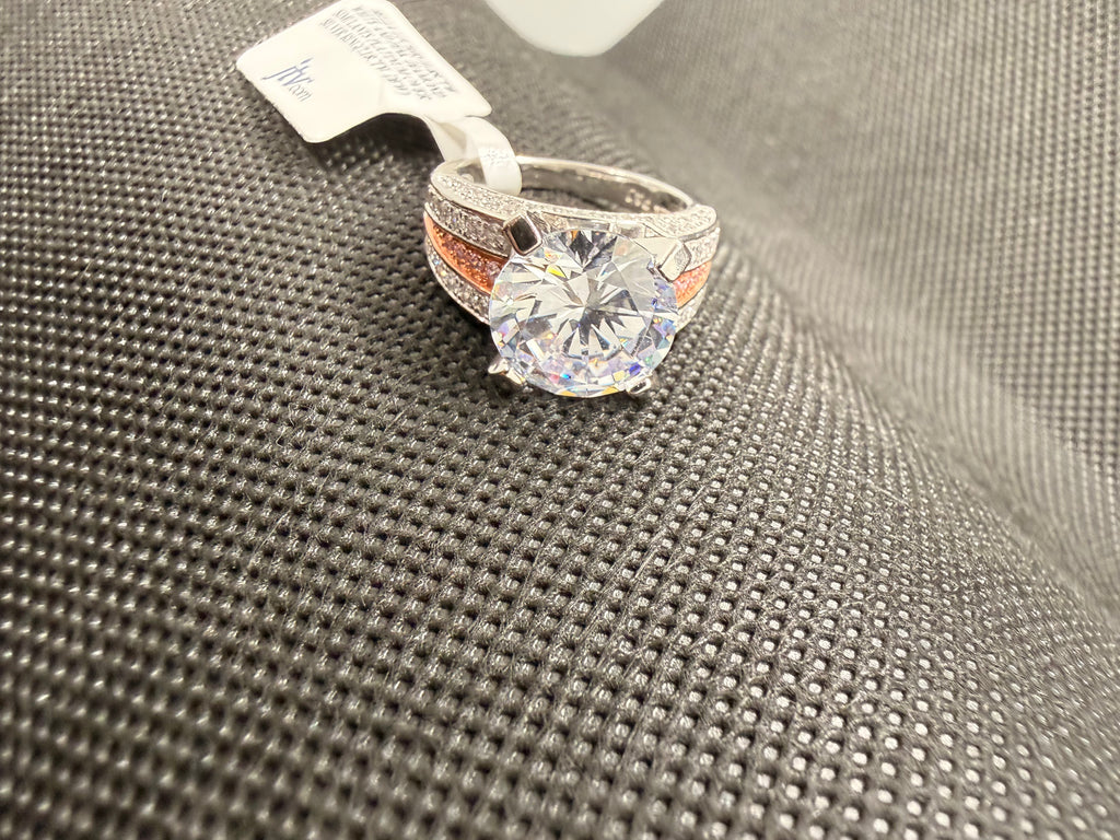 Bella Luce 11.85 CTW White & Pink CZ Ring | Platinum Over Silver | Size 8 | NWT