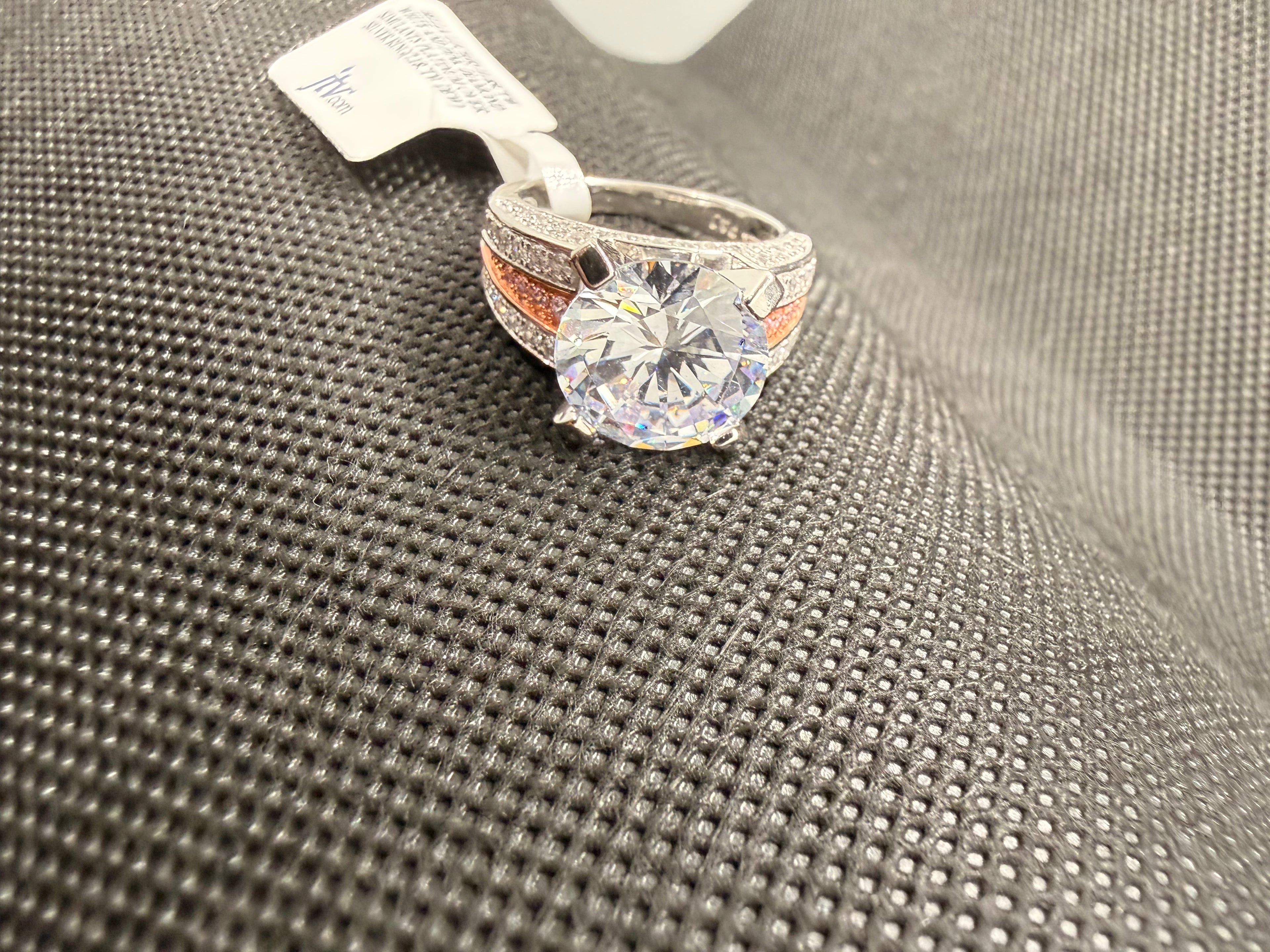 Bella Luce 11.85 CTW White & Pink CZ Ring | Platinum Over Silver | Size 8 | NWT