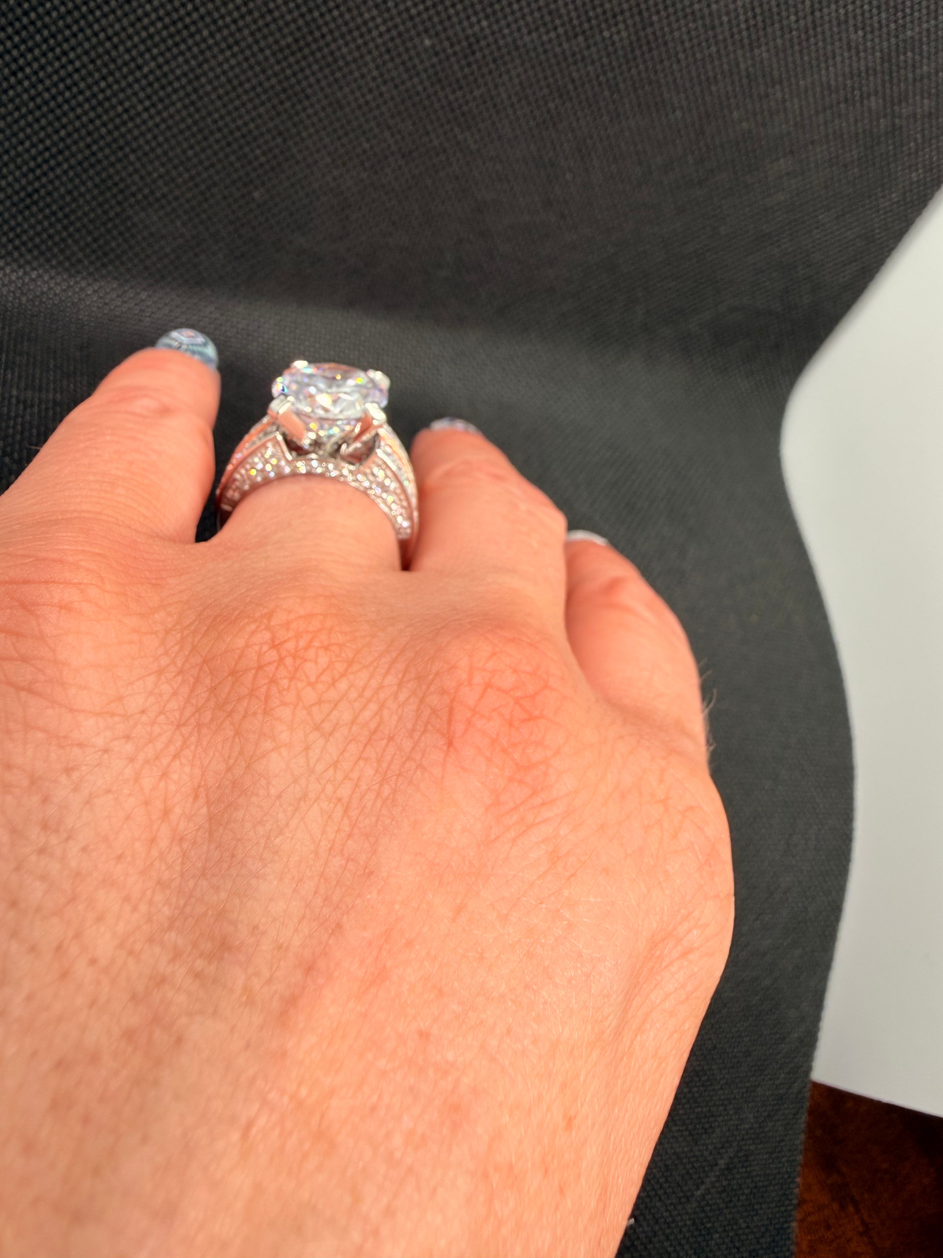 Bella Luce 11.85 CTW White & Pink CZ Ring | Platinum Over Silver | Size 8 | NWT