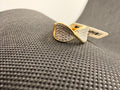 JTV White Diamond Accent Crossover Band Ring | 18K Gold Over Silver | Size 8 | NWT