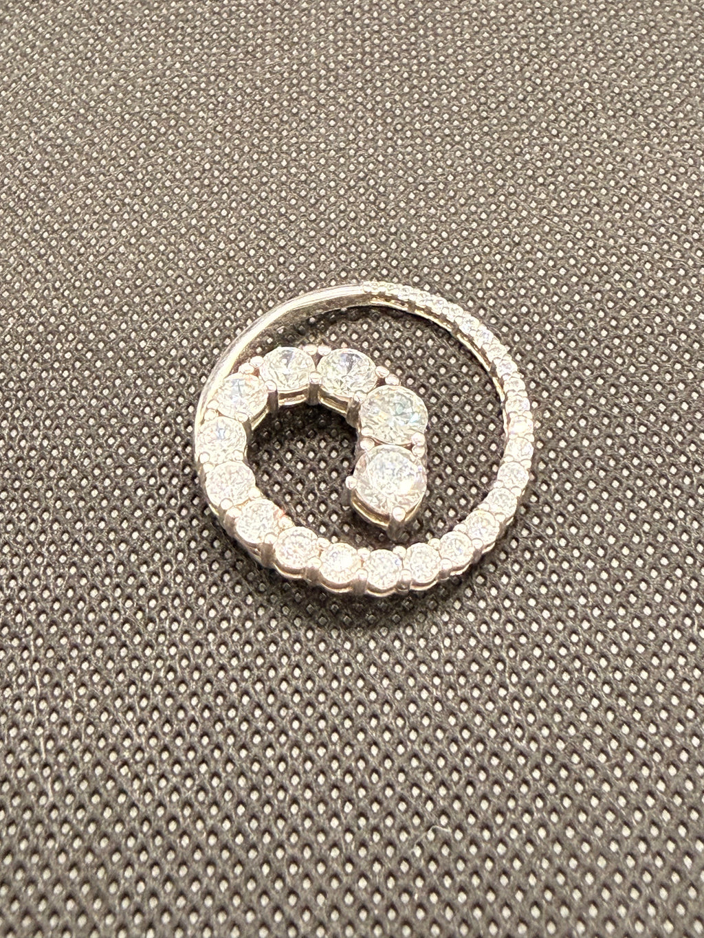 925 Sterling Silver CZ Spiral Swirl Pendant – 1.70 CTW Pave Cluster Necklace Pendant