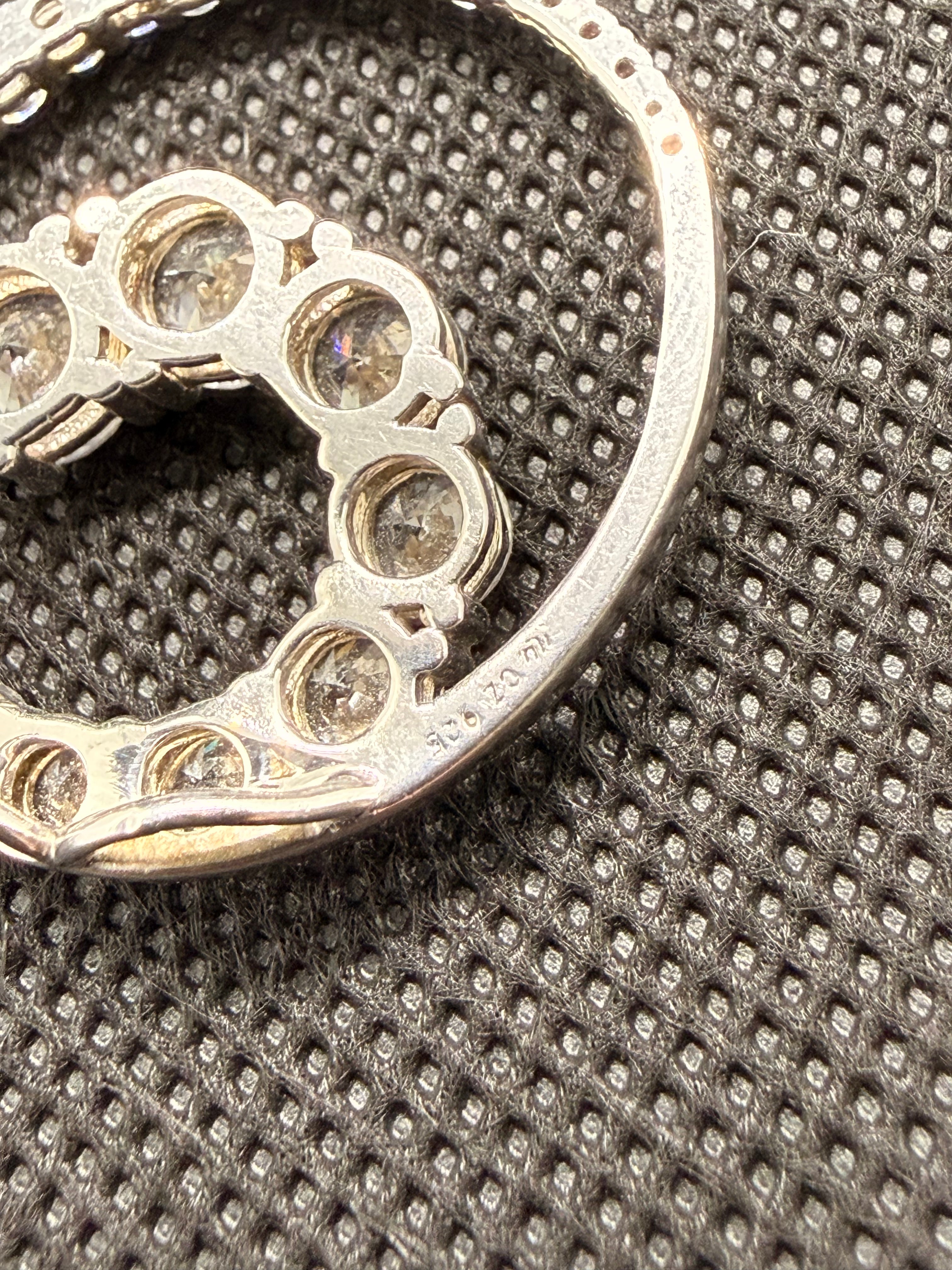 925 Sterling Silver CZ Spiral Swirl Pendant – 1.70 CTW Pave Cluster Necklace Pendant