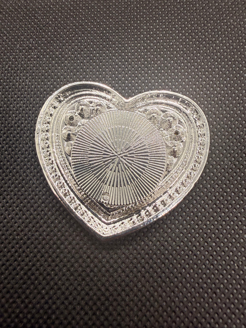 Pave Rhinestone Heart Magnetic Brooch | No-Pin Silver Tone Hijab Pin Scarf Clip
