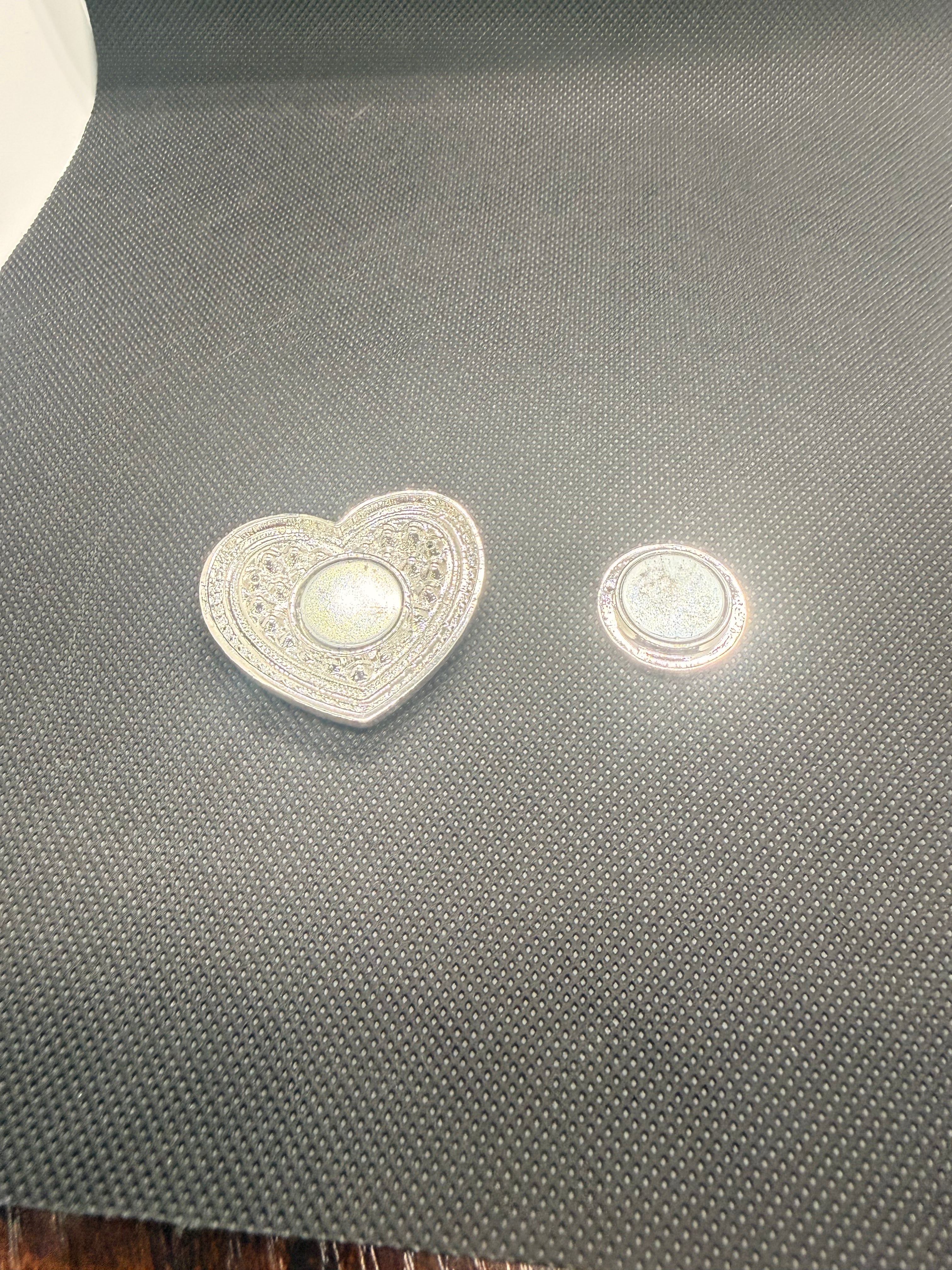 Pave Rhinestone Heart Magnetic Brooch | No-Pin Silver Tone Hijab Pin Scarf Clip