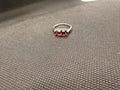 JTV 925 Rhodium Sterling Silver 3-Stone Oval Red Garnet Ring — 2.48 CTW Size 6